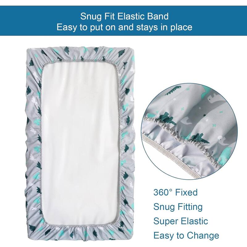 2Piece Toddler Sheet Set for Kids with Cute Print, Includes a Crib