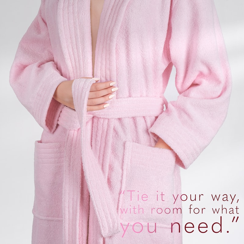 American Soft Linen Women's 100% Cotton Terry Bathrobe - Soft, Absorbent, Quick Dry Turkish Robes for Women