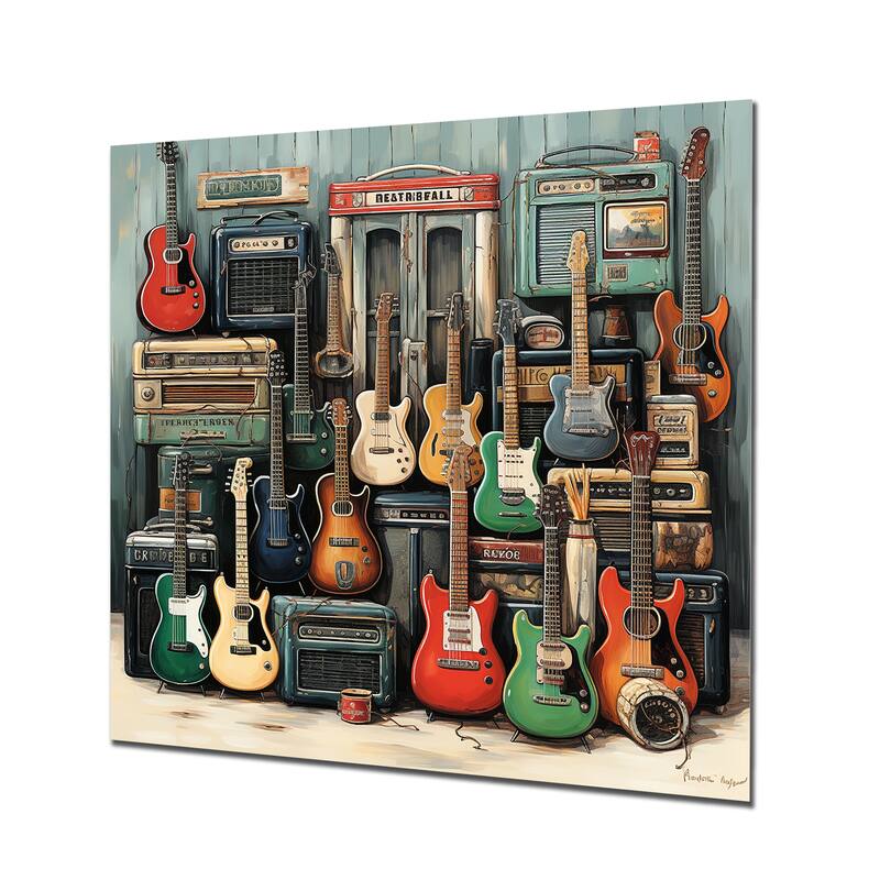 Designart "Grey Rural Melodies Jukebox Jamboree" Jukeboxes Metal Wall Art - Grey Metal Wall Décor Modern Metal Art Work