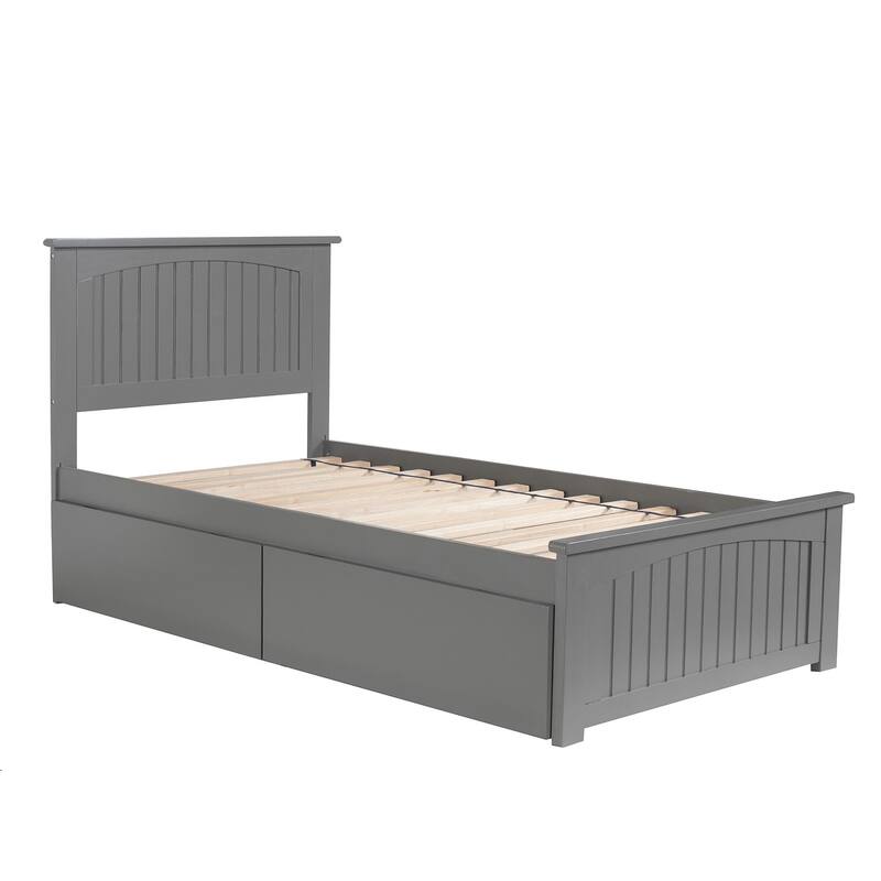 Twin Platform Bed with Drawers - Classic Comfort Bed Frame, White Finish, Underbed Storage
