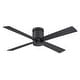 preview thumbnail 3 of 8, Fanimation Kwartet 52 inch Indoor/Outdoor Flush Mount Ceiling Fan with LED CCT Select Light Kit and Remote - Black