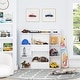 preview thumbnail 5 of 5, UTEX Kids Toy Storage and Bookshelf , Multifunctional Bookcase with 8 Cubbies and Bins, Open Organizer Display Stand White