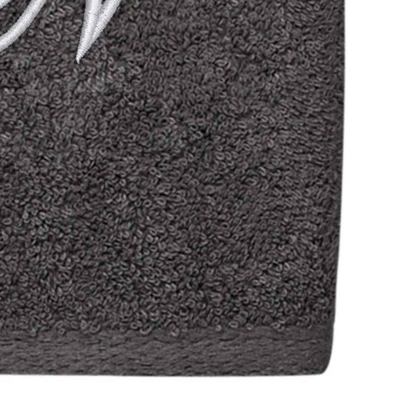 Avanti Granite with Silver Script Monogram Bath Towel Letter N - Hand Towel