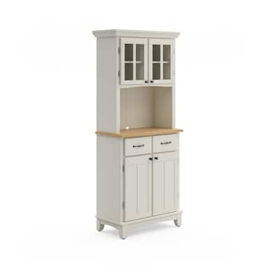 Homestyles Buffet Of Buffets Off-White Wood Buffet with Hutch - 31" x 16" x 72"