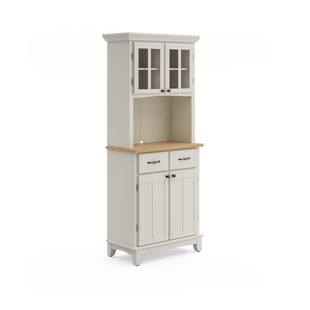 Homestyles Buffet Of Buffets Off-White Wood Buffet with Hutch - 31" x 16" x 72"