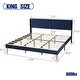 preview thumbnail 61 of 88, AUFANK Upholstered Platform Bed Frame with Headboard Wooden Slats Support