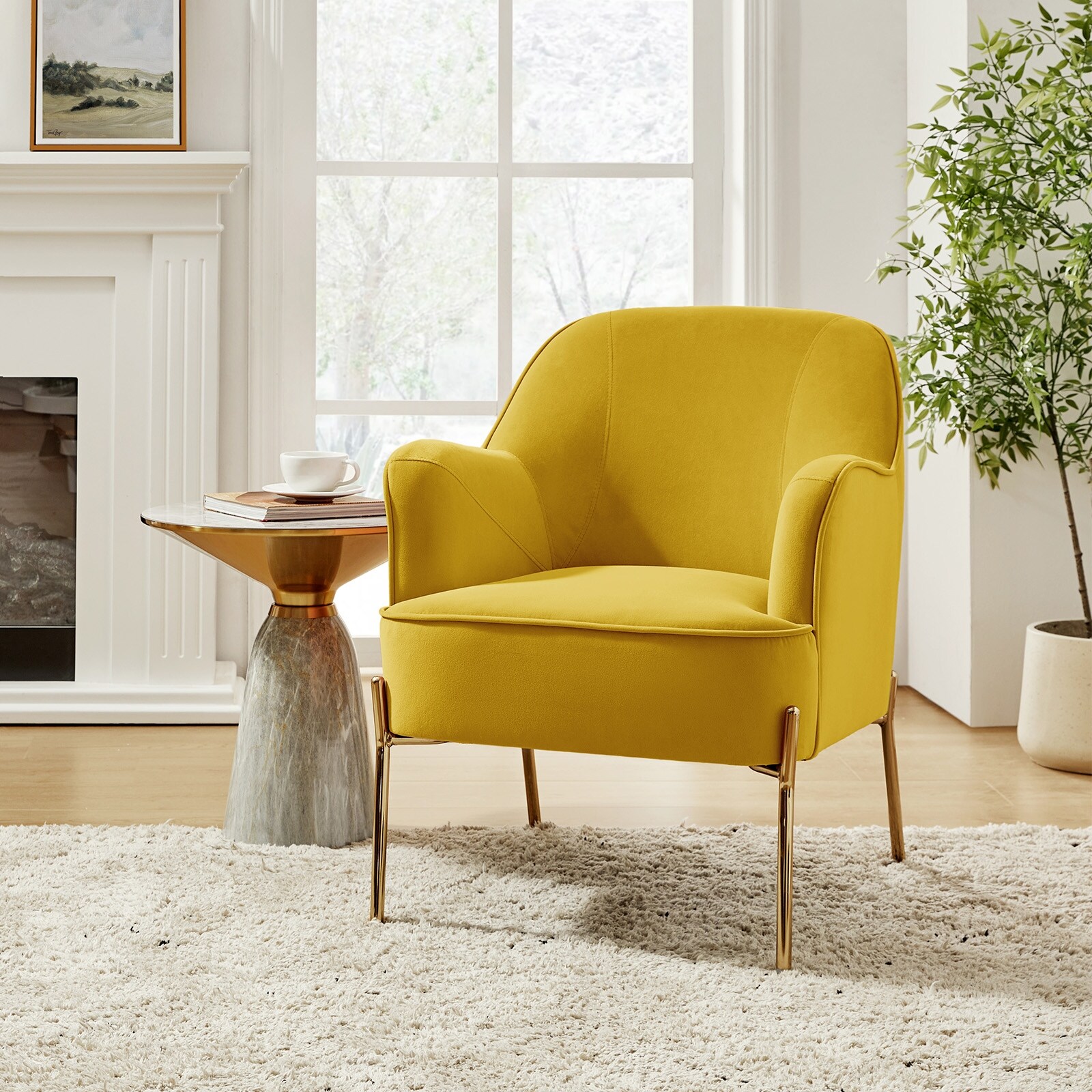 Modern velvet accent best sale living room arm chair