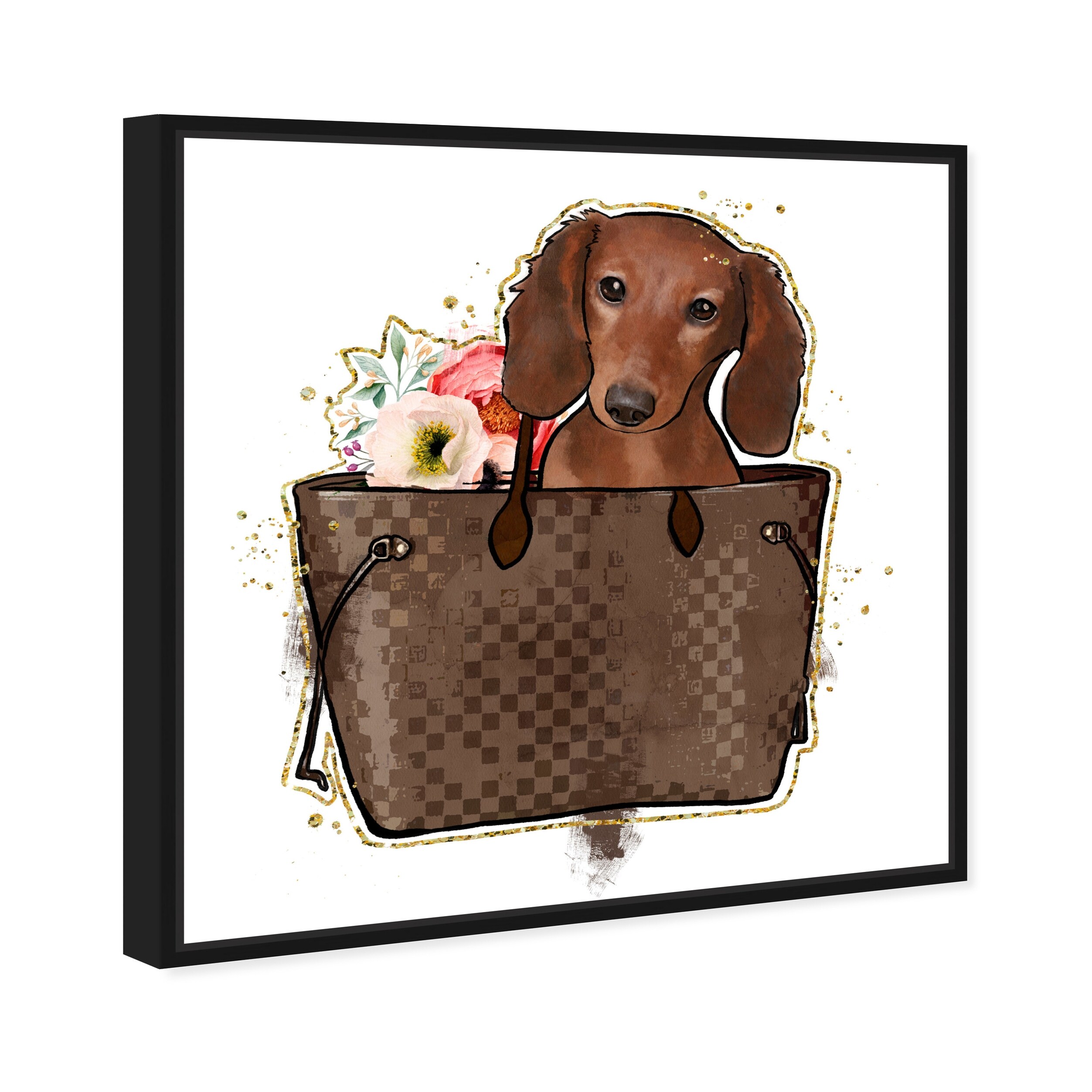 Oliver Gal 'Puppy Luxury Bag' Glam Brown Wall Art Canvas Print - Bed Bath &  Beyond - 33075325