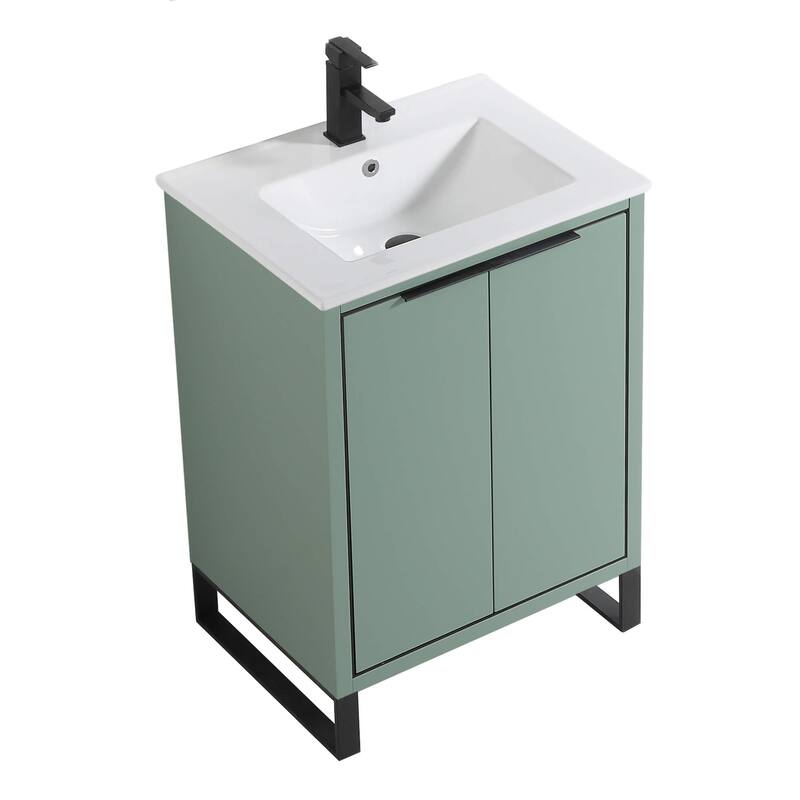 Fine Fixtures Opulence Collection Bathroom Vanity with White Ceramic Sink