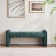 preview thumbnail 37 of 60, Boucle Bedroom Bench with Channel Tufted Modern Entryway Bench Window Bench End of Bed Bench Straight Arm - Green