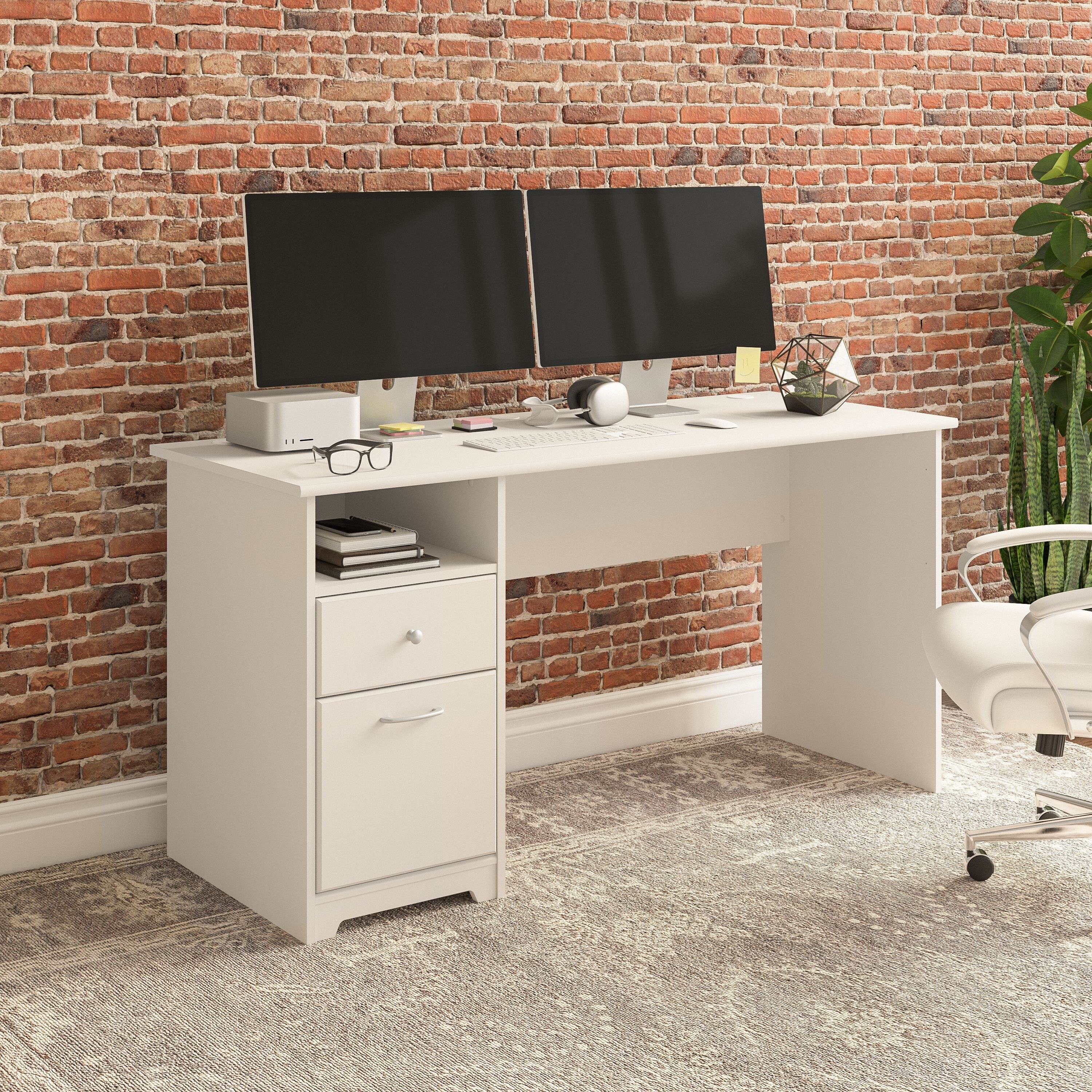 Bush Home Cabot 60W Computer Desk with Drawers and Storage