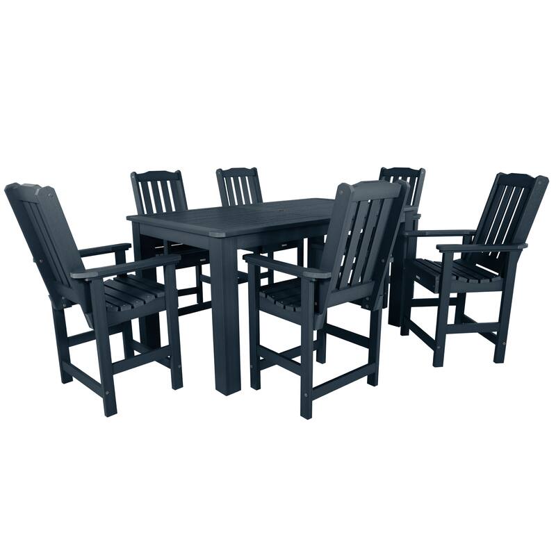 Lehigh 7-Piece Outdoor Dining Set - 42" x 72" Table, Counter-height - Federal Blue