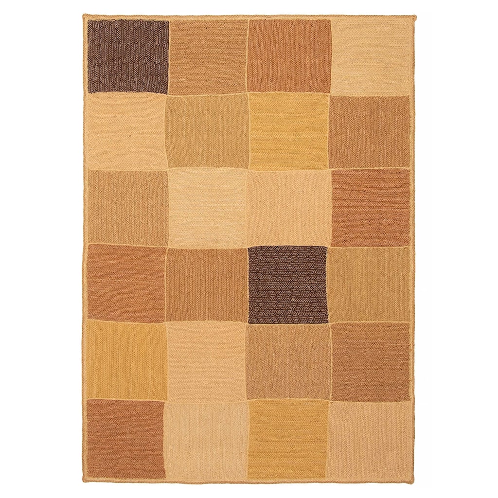 ECARPETGALLERY Braid weave Sienna Brown Jute Rug - 4'1 x 6'0