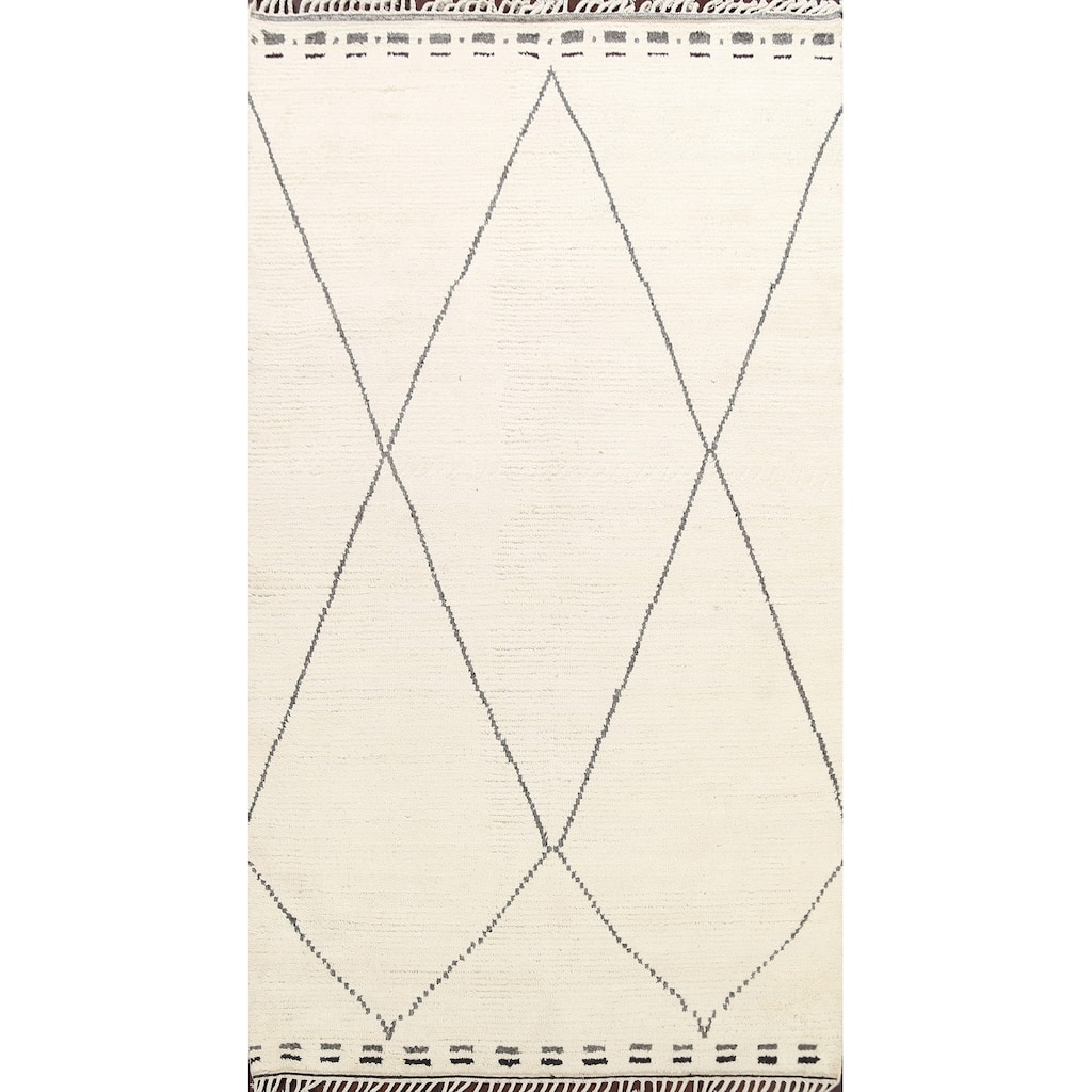 Vegetable Dye Moroccan Berber Oriental Area Rug Handmade Wool Carpet - 5'9" x 9'3"