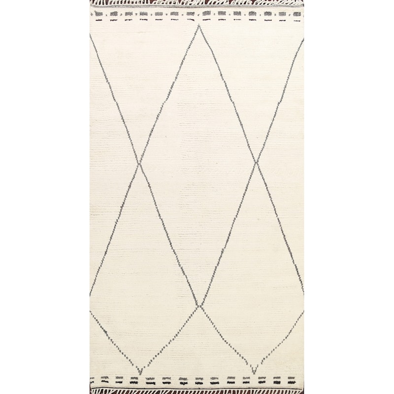 Vegetable Dye Moroccan Berber Oriental Area Rug Handmade Wool Carpet - 5'9" x 9'3"