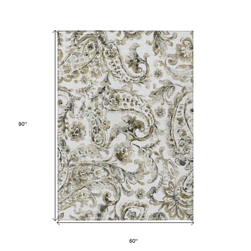 HomeRoots Paisley Transitional Rectangle Outdoor Rug
