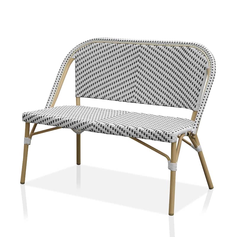 Ariel Beach Natural Tone Aluminum Patio Bench by Furniture of America