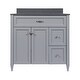 preview thumbnail 36 of 109, Vail 37" Bathroom Vanity with Cultured Marble Top Sink w/ Backsplash in White with White Basin