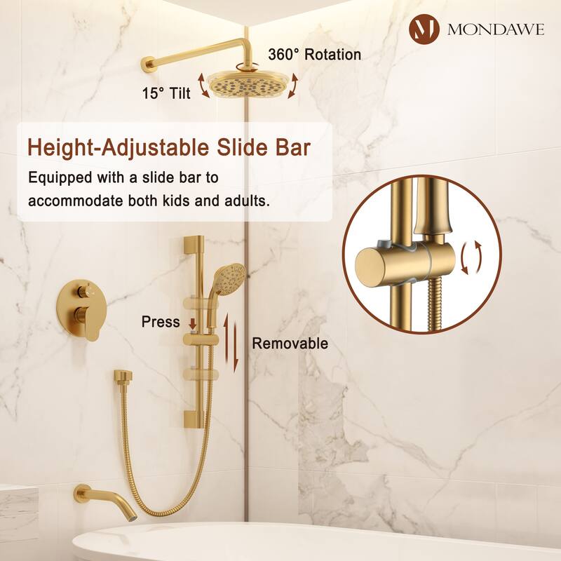 Retro Series 8 in. Rain Wall Mount Dual Shower Heads with 1.8 GPM