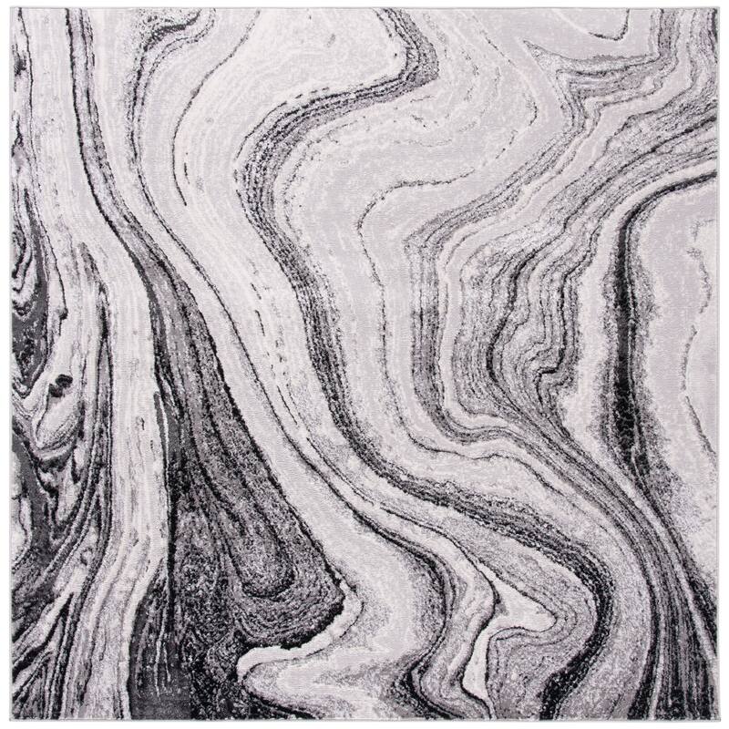 SAFAVIEH Amelia Octaviea Modern Abstract Rug - 6'7" Square - Grey/Gold