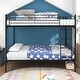 preview thumbnail 5 of 9, Black Twin over Twin Metal Bunk Bed with Ladder