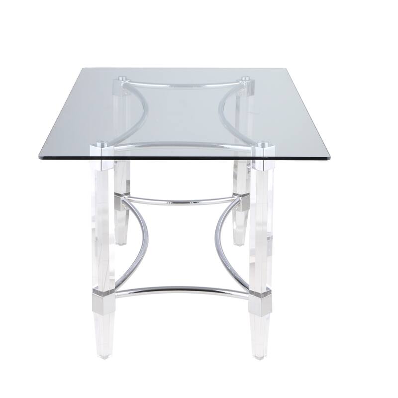 Somette Rectangle Glass and Acrylic Dining Table - CLEAR