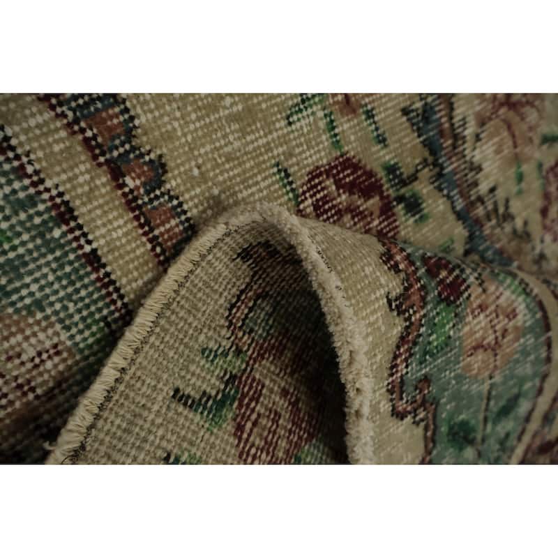 Hand Knotted Oriental 100% Wool Carpet Transitional Floral Beige & Ivories Anatolian Area Rug - 6' 10'' X 3' 9''