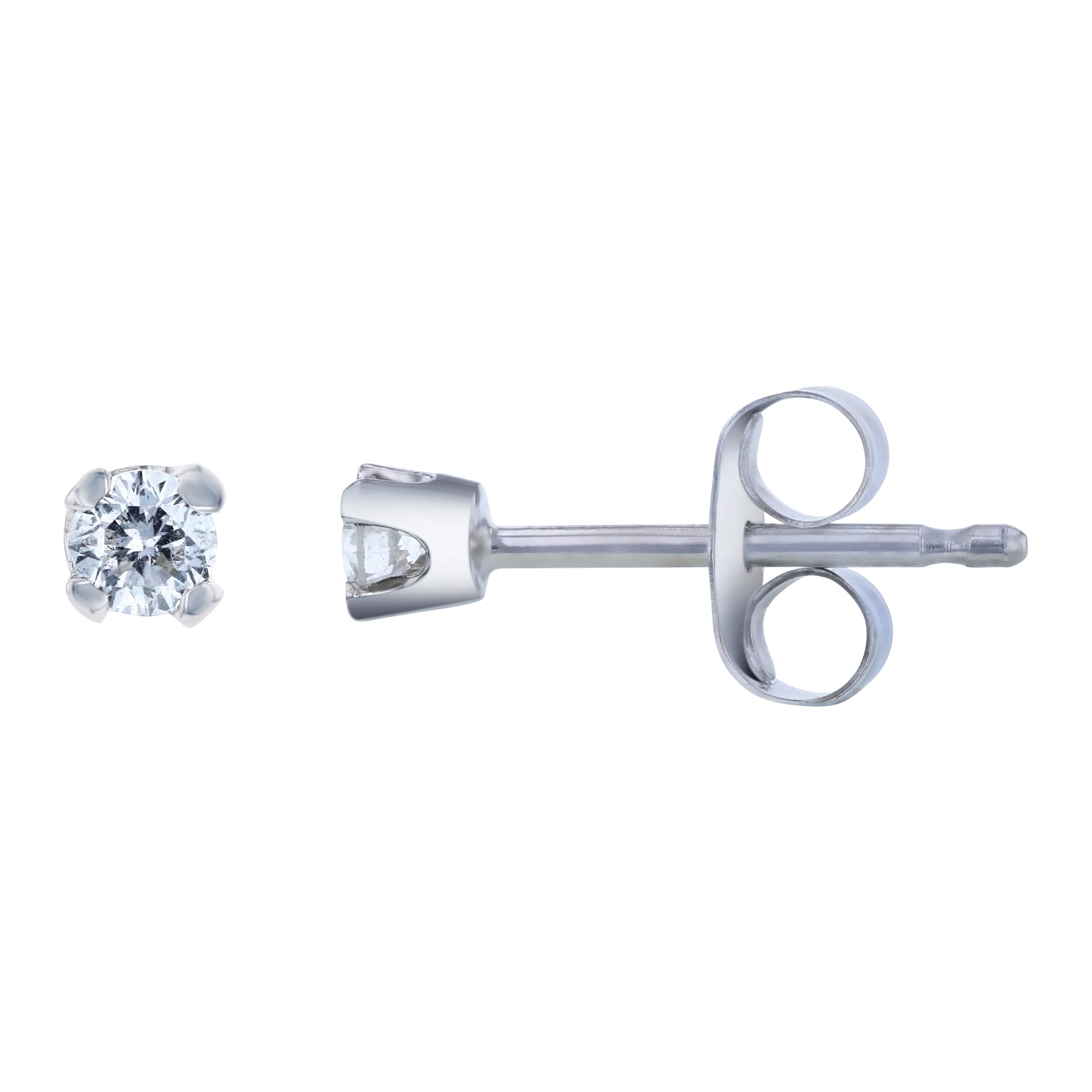 14k White Gold Genuine White Diamond .10ct Round G-SI Screw Back Stud Earring 14k White Gold Genuine White Diamond .10ct Round G-SI Screw Back Stud Earring