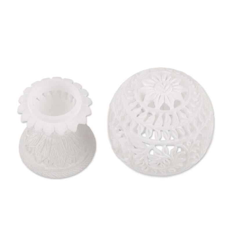 Novica Handmade Vine Dome Alabaster Tealight Holder