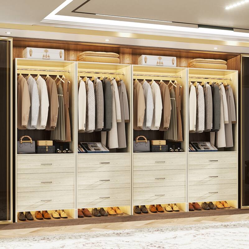 Set of 2/4 Closet Organizer System with Wood Drawers