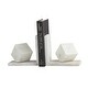 preview thumbnail 8 of 15, White, black or Green CosmoLiving by Cosmopolitan Black Marble Orb Bookends (Set of 2)