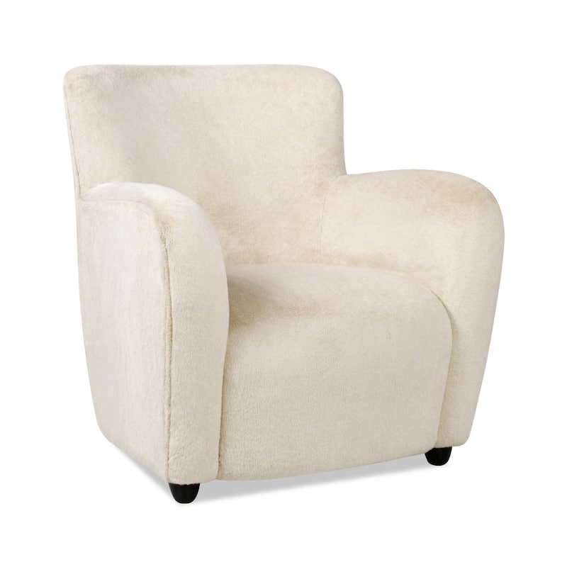 Wolffe 32" Transitional Faux Fur Upholstered Curved Arm Accent Chair