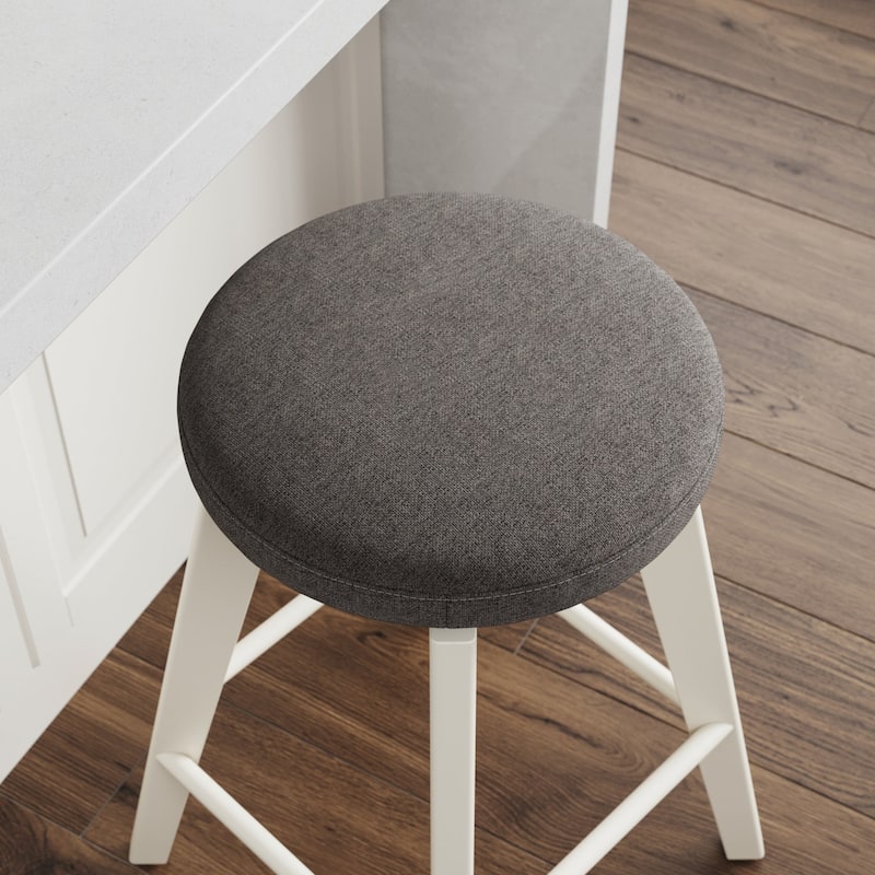 Nathan James Amalia Backless Counter Height 360 Swivel Seat Wood Bar Stool