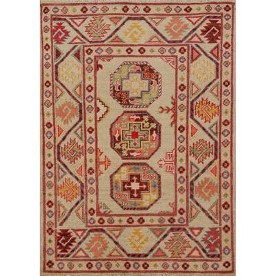 Kazak Geometric Foyer Rug Handmade Wool Carpet - 2'8"x 3'11"