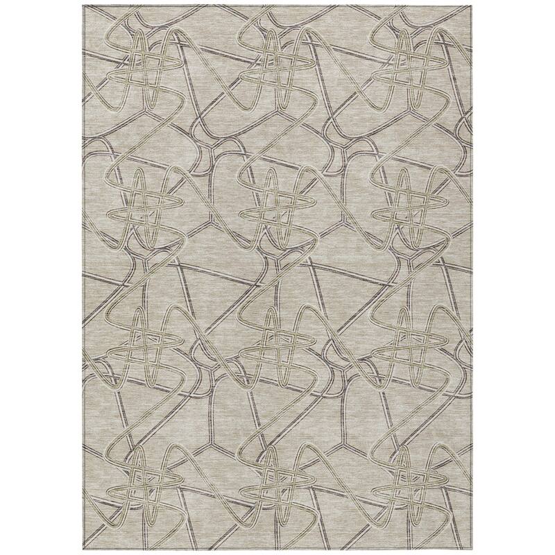 HomeRoots Geometric Contemporary Rectangle Outdoor Rug