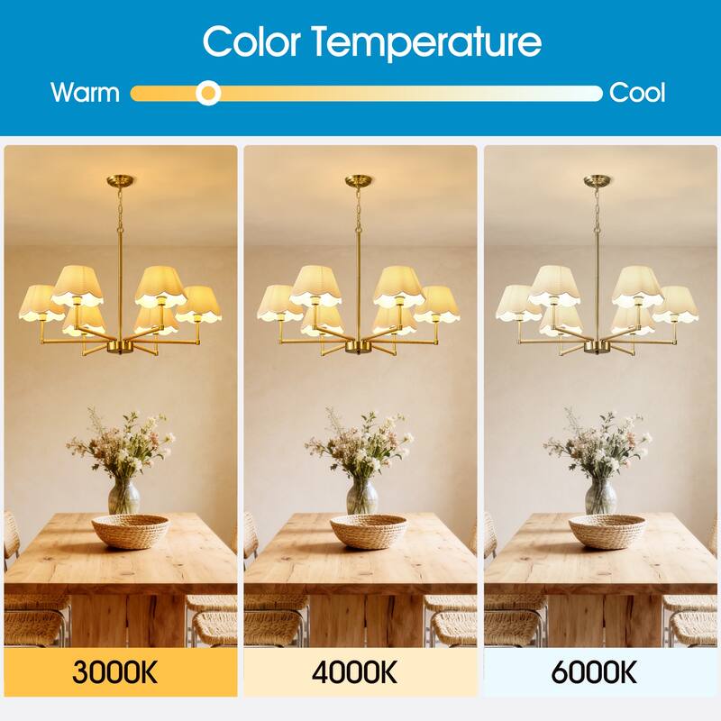 6-Light Rope + Fabric shade Chandelier,Gold Chandelier,Romantic Golden,Adjustable Pendant Lights Project Lighting - Gold