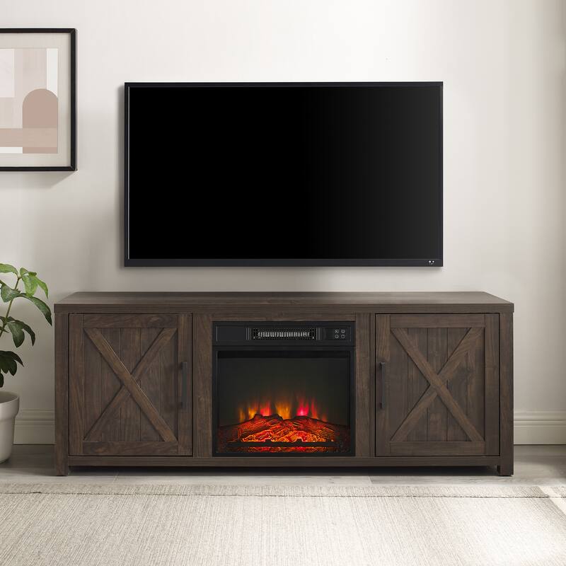 Crosley Gordon 58" Low Profile Tv Stand W/Fireplace