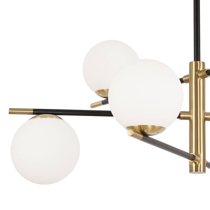 Modern 6-Light Large Bubble Sputnik Chandelier with Frosted Glass