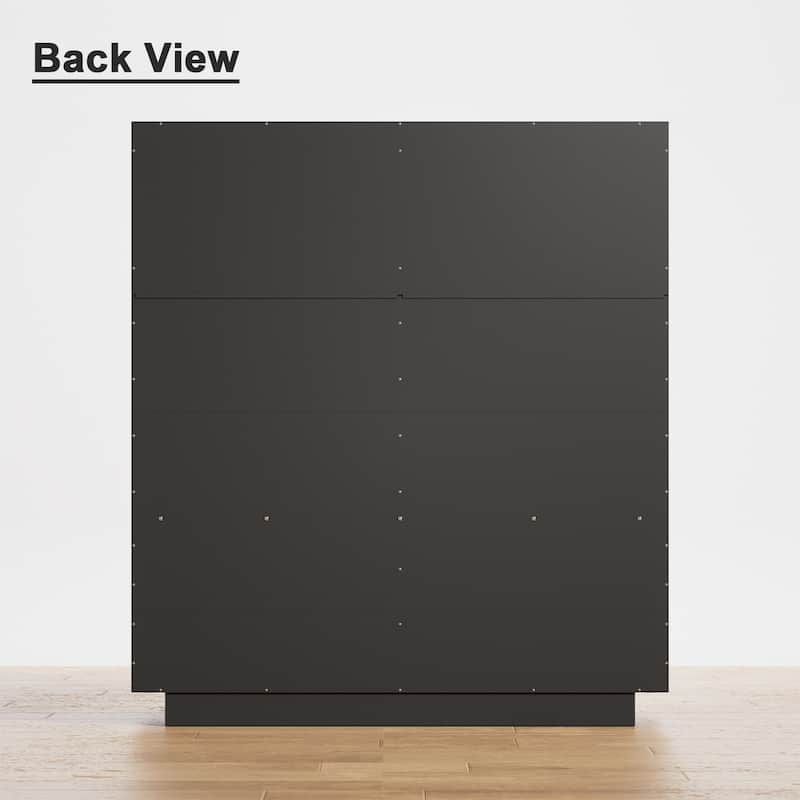 63"W 4-Door Mirror Wardrobe with LED Lighting Modern Stylish Armoires