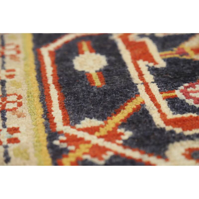 Hand Knotted Oriental 100% Wool Carpet Traditional Medallion Oranges & Rust Heriz (serapi) Area Rug - 11' 10'' X 8' 11''