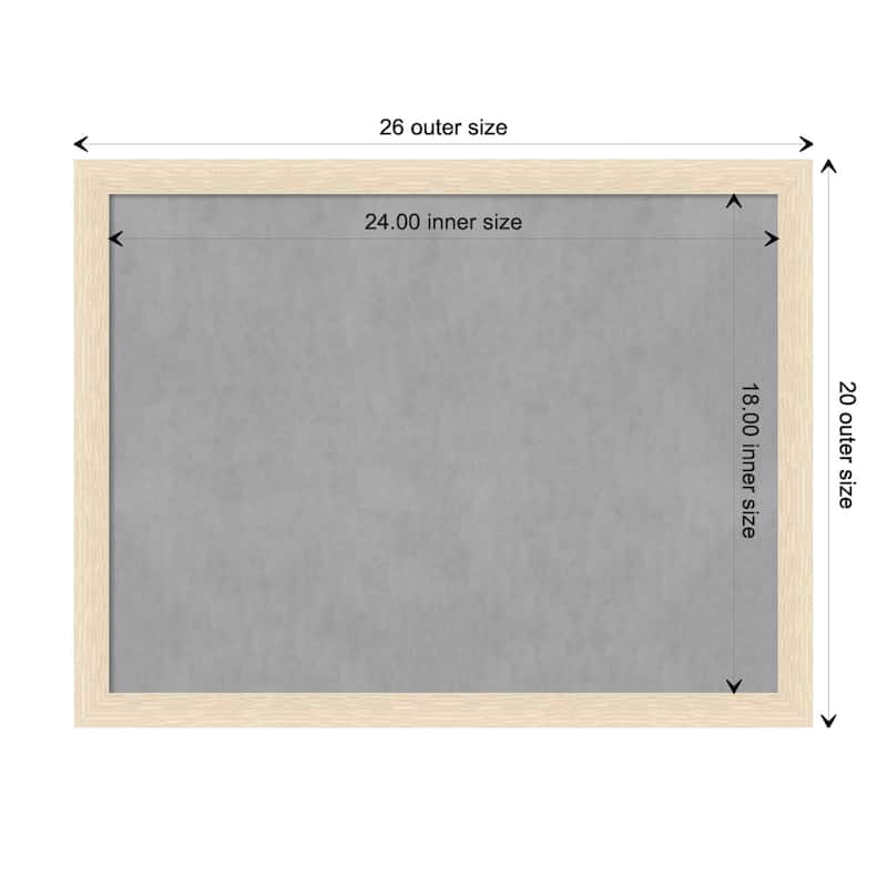 Amanti Art Woodgrain Stripe Blonde Framed Magnetic Board - Board Size 24x18