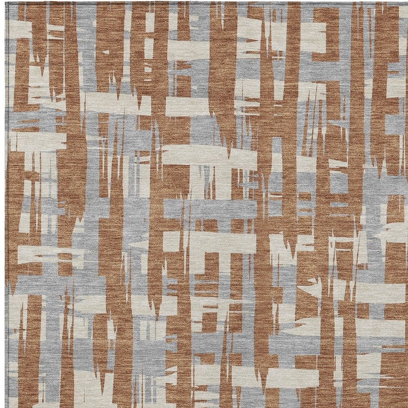 HomeRoots Striped Transitional Rectangle Outdoor Rug