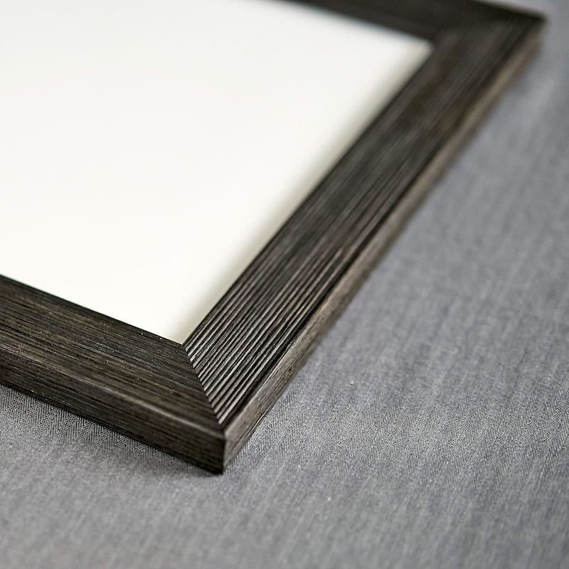 11x17 Black Rustic Wide Barnwood Picture Frame - UV Acrylic, Foam Board Backing, Hanging Hardware