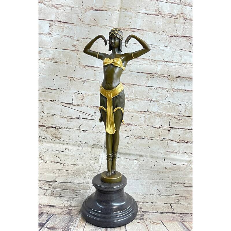 Demetre Chiparus Illusion Of Virtue Art Deco Bronze Statue Figure Sculpture 19 Inches X 7 Inches