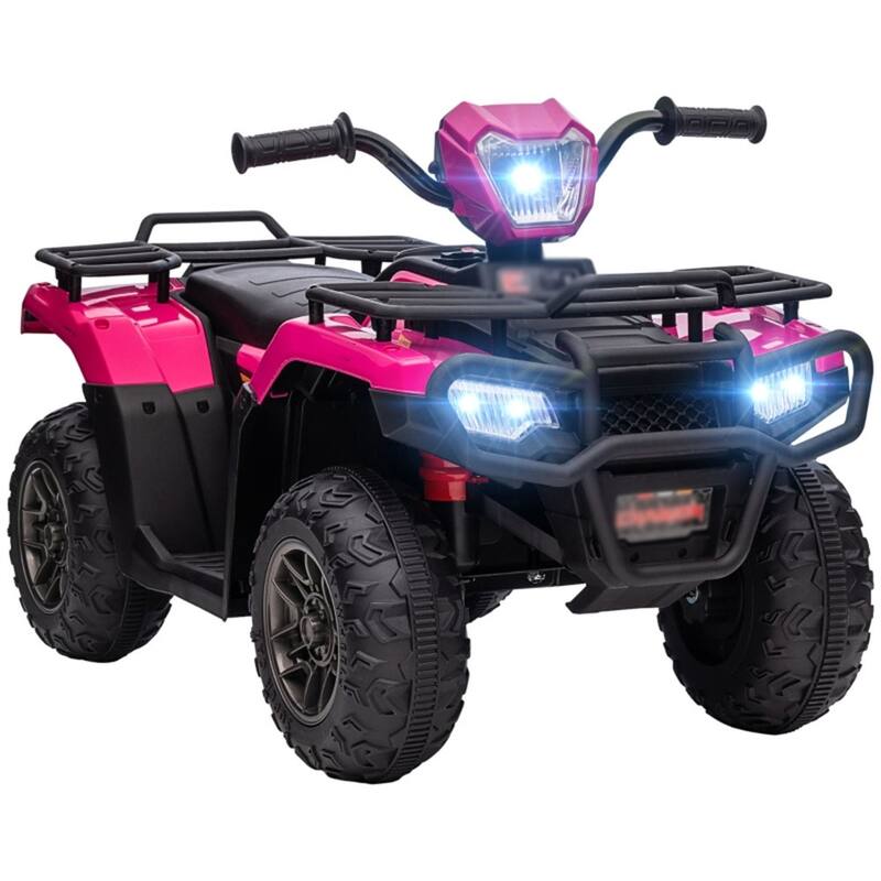 12V Kids Electric ATV with Comfortable Seat and Dashboard USB AUX Music and Safe Two-Speed - 34.6" L x 17.7" W x 19.7" H