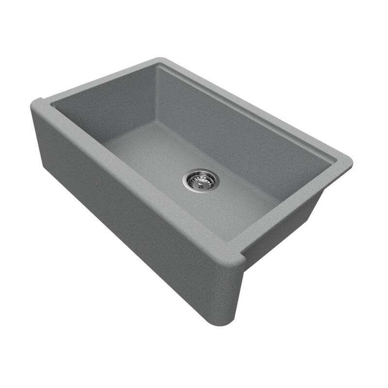 Self-Trimming Quartz Composite 33" Farmhouse Single Bowl Kitchen Sink