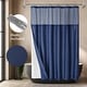 preview thumbnail 10 of 12, Slub Linen Texture Shower Curtain with Snap-in Liner 12 Hooks Included