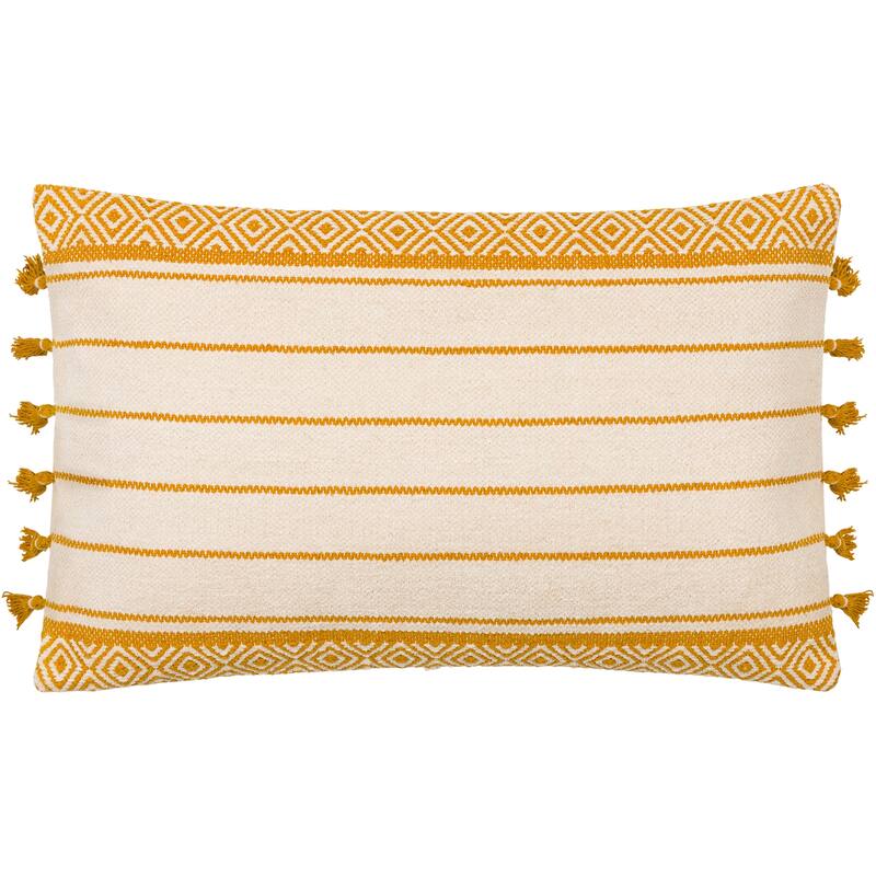 Monsey Striped Throw Pillow With Tassel Details