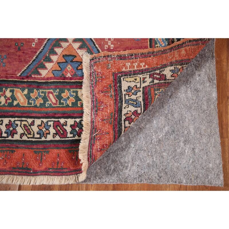 Red Antique Heriz Bakhshayesh Persian Runner Rug Handmade Wool Carpet - 3'3"x 15'8"