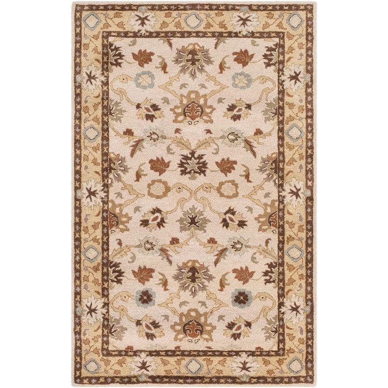 Livabliss Traditional Caesar Border Area Rug - 5' x 8' - Beige
